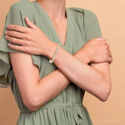 Bliss Diamond F/vs 15ct Mixed Fancy Cut Diamond Tennis Bracelet 14k Gold Lab Grown 7" In Gold