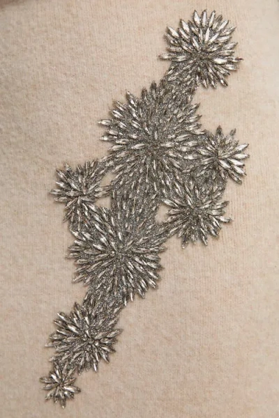 Karen Millen Wool Embellished Pencil Midi Skirt In Neutral