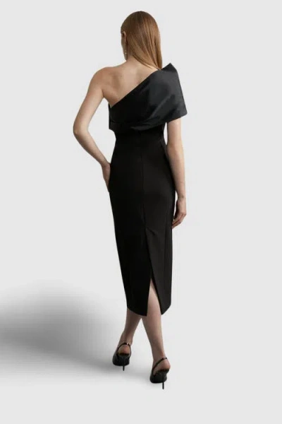 Karen Millen One Shoulder Panel Midi Dress In Multi