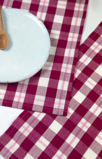 Archive New York Abigail Cranberry Handwoven Cotton Placemats, Set Of 4 In Red