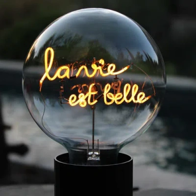 Mitb La Vie Est Belle Portable Table Lamp In Blue