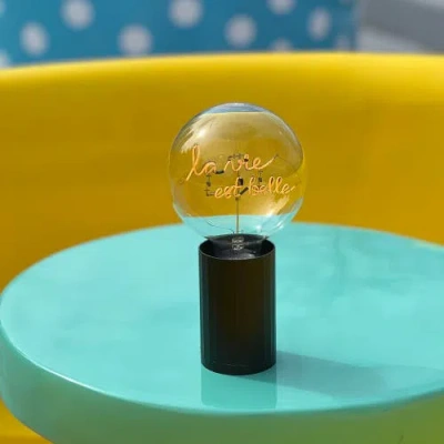 Mitb La Vie Est Belle Portable Table Lamp In Blue