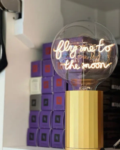 Mitb Fly Me To The Moon Portable Table Lamp In Gold