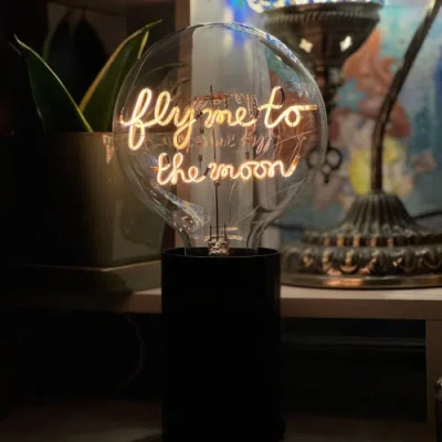 Mitb Fly Me To The Moon Portable Table Lamp In Yellow