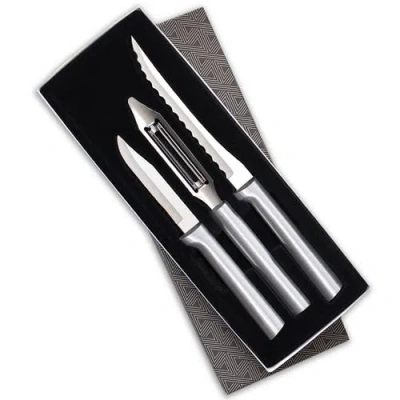 Radà Rada 3 Piece Peel, Pare & Slice Knife Set With Gift Box In Silver