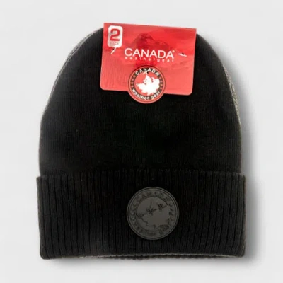 Canada Weather Gear 2-pack Ribbed Knit Beanies In Black
