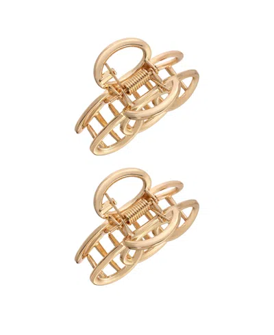 Ettika Keep It Simple Gold Hair Clip Set In Gold