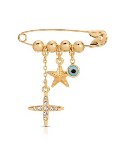 Ettika Gold Plated Celestial Brooch Set In Gold