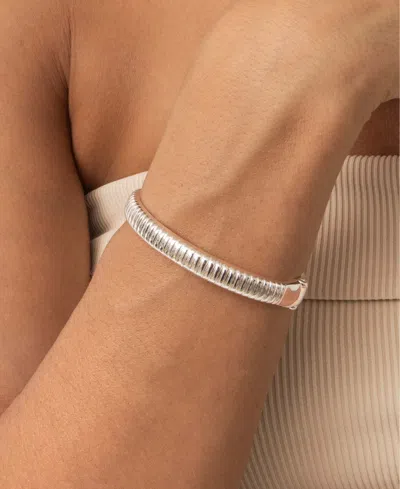Ettika Ribbed Stacking Bangle Bracelet In Brown