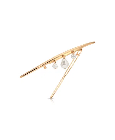 Ettika Mermaid Cultivated Pearl Barrette In Burgundy