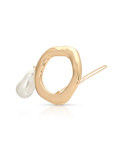 Ettika Open Circle Cultivated Pearl Barrette In Blue