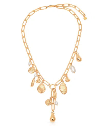 Ettika Melting Metal Charm Lariat Necklaces In Gold
