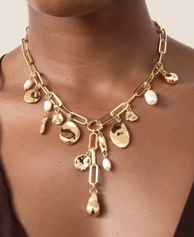 Ettika Melting Metal Charm Lariat Necklaces In Gold