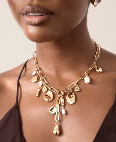 Ettika Melting Metal Charm Lariat Necklaces In Gold