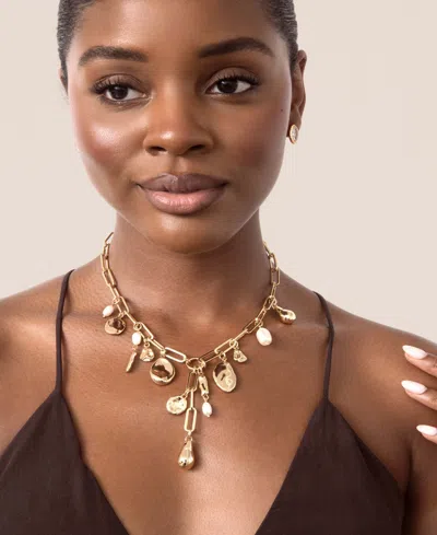 Ettika Melting Metal Charm Lariat Necklaces In Gold