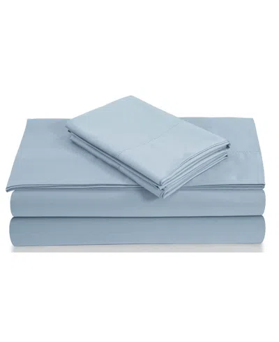 Tribeca Living Egyptian Cotton Sateen 800 Thread Count Extra Deep Pocket Queen Sheet Set In Blue