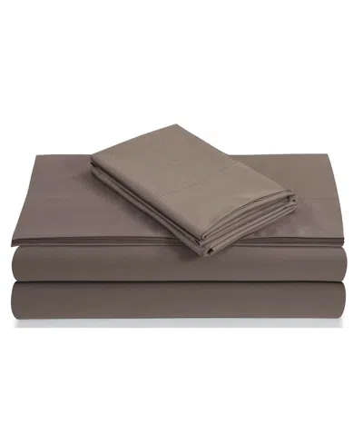 Tribeca Living Egyptian Cotton Sateen 800 Thread Count Extra Deep Pocket Queen Sheet Set In Brown