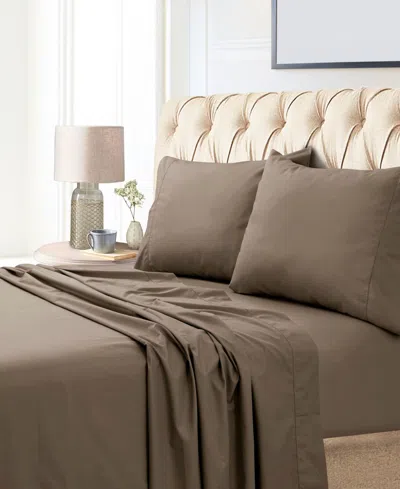 Tribeca Living Egyptian Cotton Sateen 800 Thread Count Extra Deep Pocket Queen Sheet Set In Brown