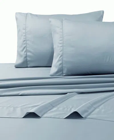 Tribeca Living Egyptian Cotton Sateen 800 Thread Count Extra Deep Pocket Queen Sheet Set In Blue