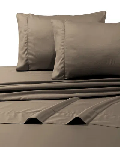 Tribeca Living Egyptian Cotton Sateen 800 Thread Count Extra Deep Pocket Queen Sheet Set In Brown