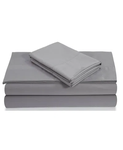 Tribeca Living Egyptian Cotton Sateen 800 Thread Count Extra Deep Pocket Queen Sheet Set In Gray