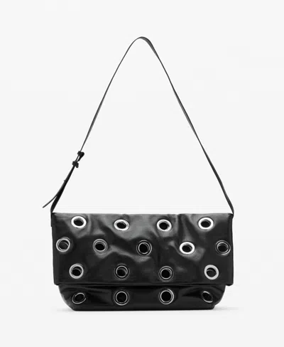 Mango Women's Eyelets Crossbody Bag In Black