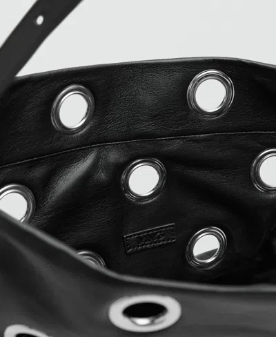 Mango Women's Eyelets Crossbody Bag In Black