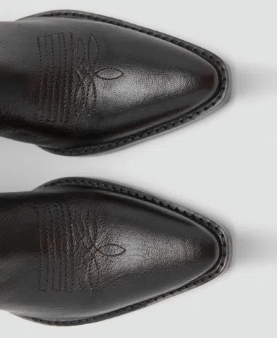 Mango Women's Leather Pointed Ankle Boots In Black