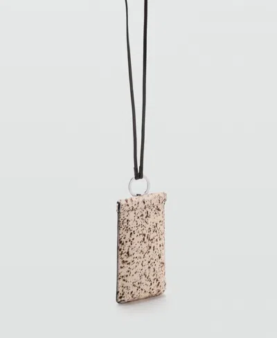 Mango Women's Leather And Fur Mobile Phone Case In Brown