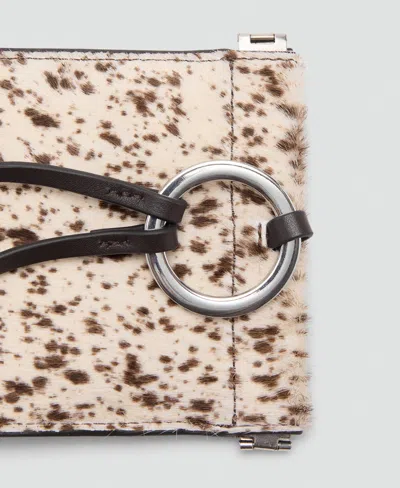 Mango Women's Leather And Fur Mobile Phone Case In Brown