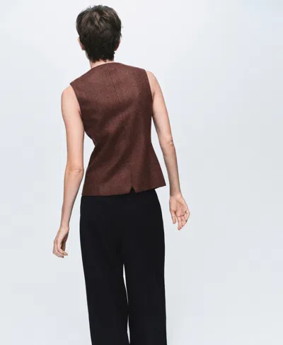 Mango Women's Wool-blend Buttons Vest In Brown