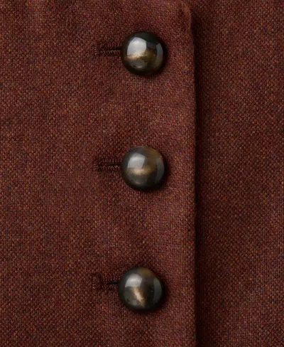 Mango Women's Wool-blend Buttons Vest In Brown