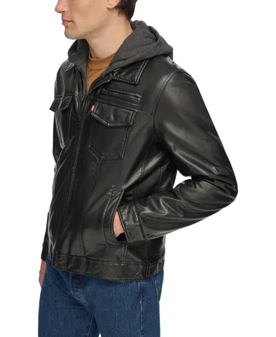 Levi's Men's Fleece Hood Jacket In Black