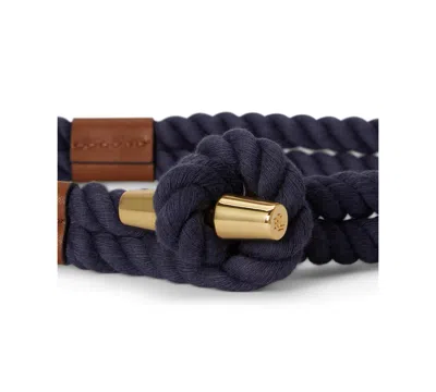 Ralph Lauren Women's Leather Trim Rope Toggle Skinny Belt In Blue