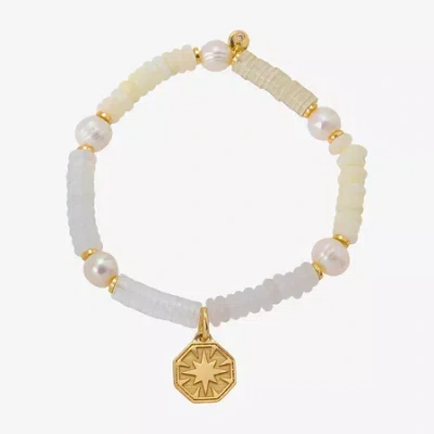 Footnotes Womens Champagne Glass 10k Gold Over Brass Star Stretch Bracelet In Gold