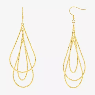 Silver Reflections Orbital Womens 14k Gold Over Brass Drop Earrings In Gold