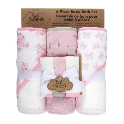 Baby Essentials 6-pc. Hooded Towel In Pink