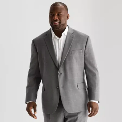 Stafford Coolmax All Season Mens Classic Fit Big And Tall Suit Jacket In Gray