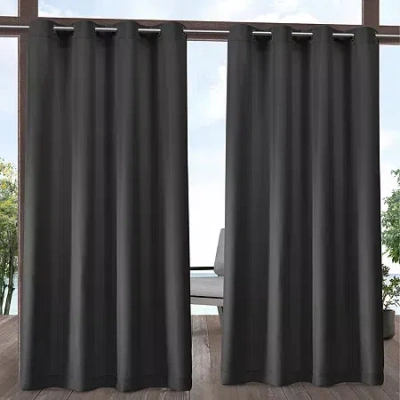 Exclusive Home Curtains Solid Grommet Top Light-filtering Set Of 2 Outdoor Curtain Panel In Gray