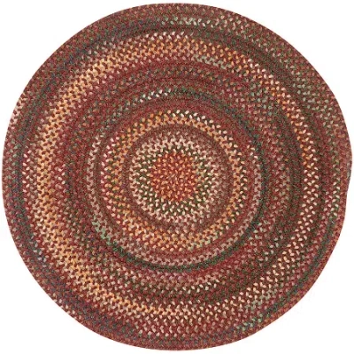 Capel Inc. Capel American Traditions Braided Wool 7'x7' Indoor Round Area Rug In Red