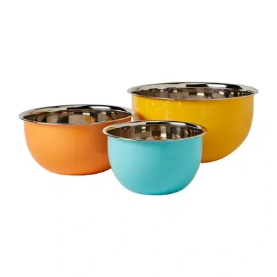 Infuse Stainless Steel 3-pc. Nesting Mixing Bowl Set In Multi