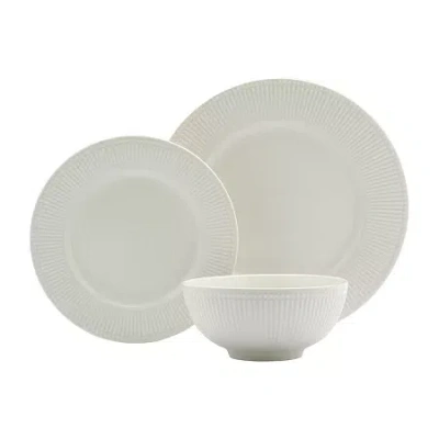 Gallery Fluer 12-pc. Porcelain Dinnerware Set In White