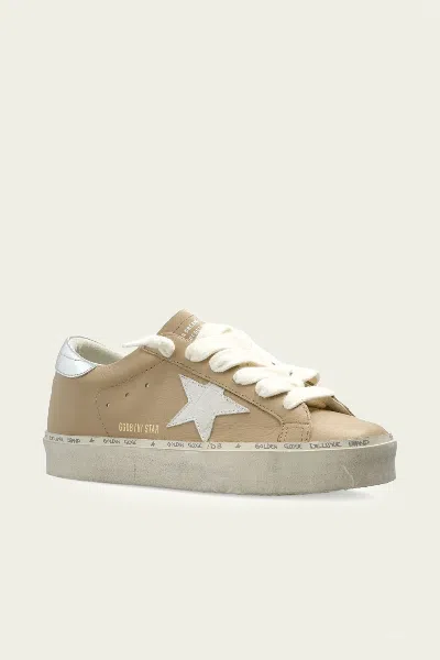 Golden Goose Hi-star Beige Grey Leather Sneaker In Multi