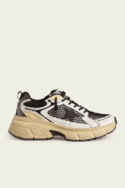 Golden Goose Light-star White Black Leather Sneaker In Animal Print