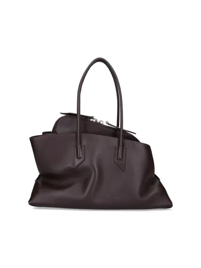 Attico Medium Shoulder Bag "la Passeggiata" In Brown