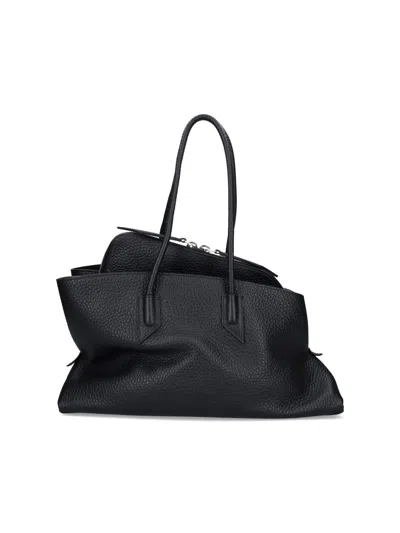 Attico Medium Shoulder Bag "la Passeggiata" In Black