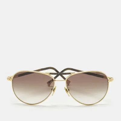 Pre-owned Louis Vuitton Damier Ebene Z0202u Conspiration Aviator Sunglasses In Brown