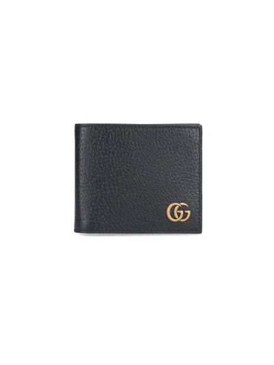 Gucci Gg Marmont Leather Bi-fold Wallet In Black