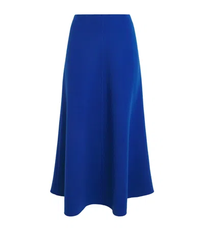 Lafayette 148 Wool-cashmere Maxi Skirt In Blue