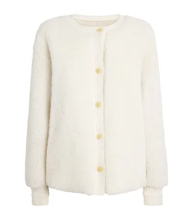 Lafayette 148 Shearling-suede Reversible Jacket In White